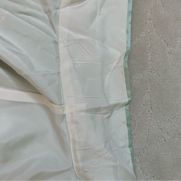 Beautiful Vintage Japanese Kimono Silk Sage Sea Green Fan Uchiwa Cotton Flower - Picture 9 of 12